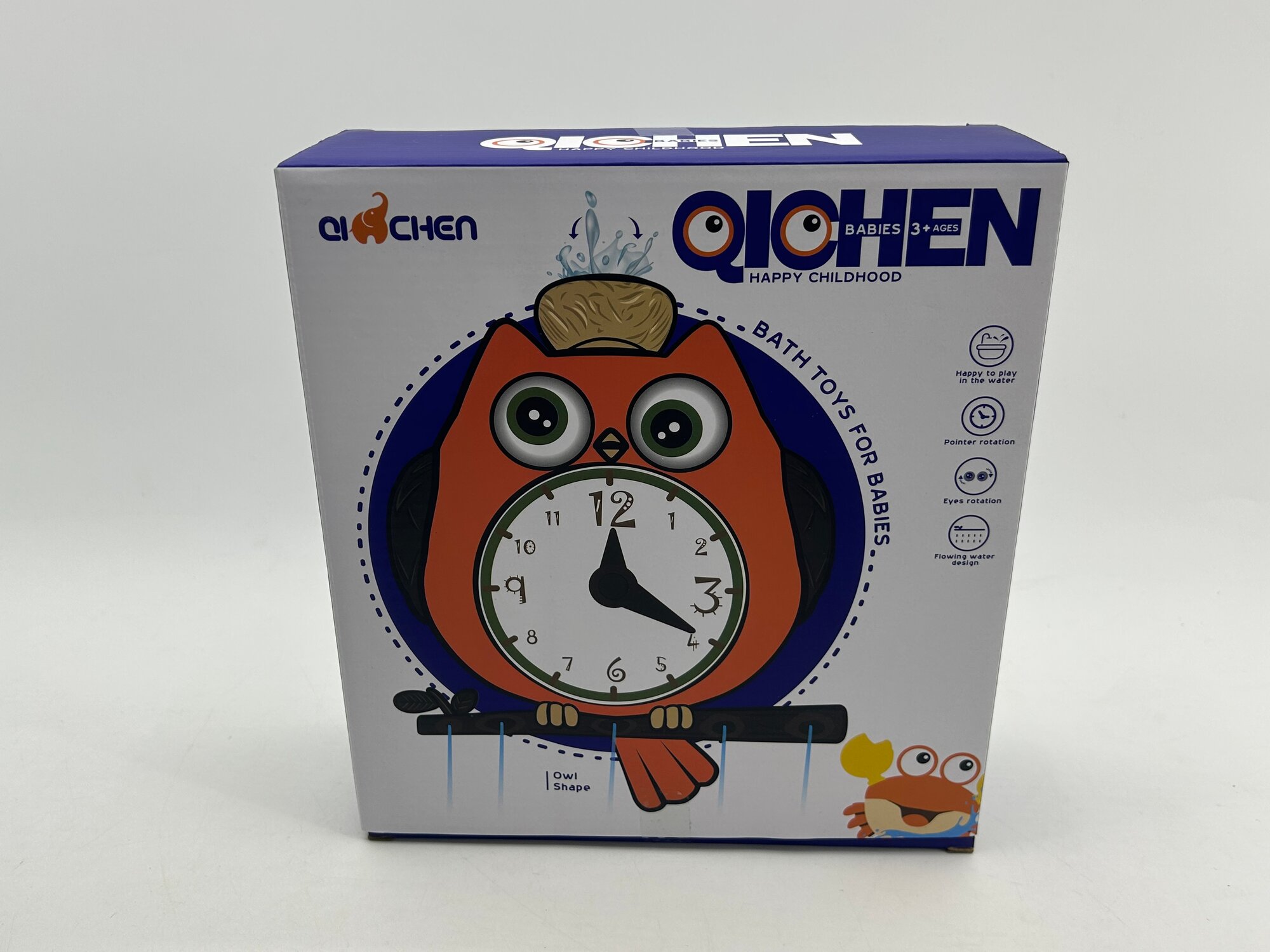 Игрушка для ванной Qi Chen Toys Часы Совушка, FCJ0761022, оранжевый