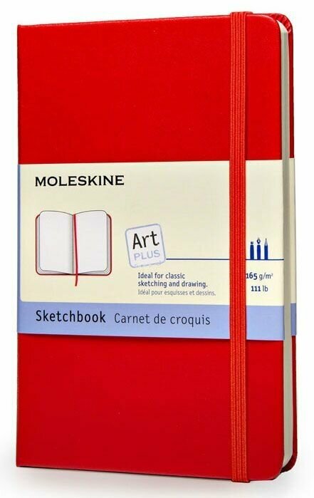 Блокнот для рисования Moleskine ART SKETCHBOOK ARTQP063R 13x21см 104стр, твердая обложка, красный