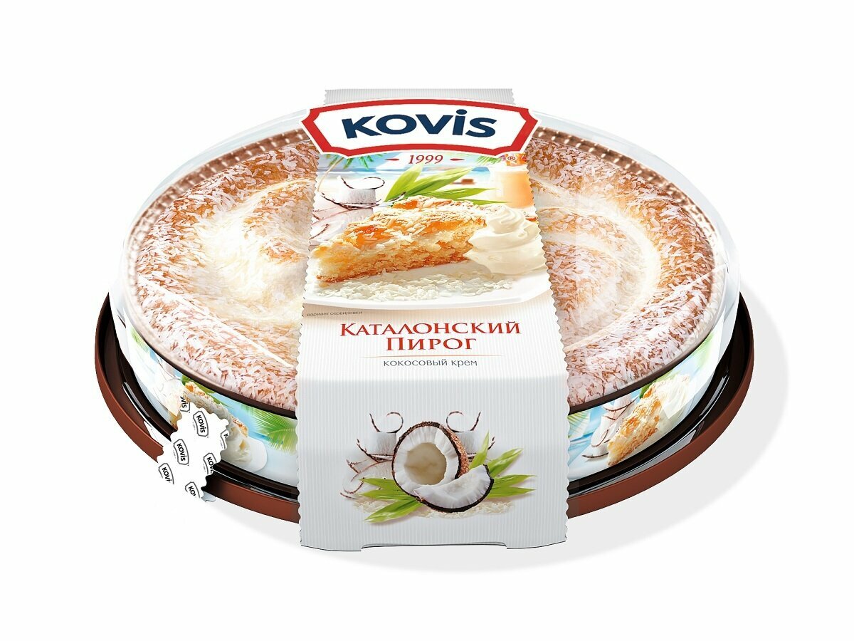 "Kovis" Пирог бисквитный 400г кокосовая начинка 6 шт - фотография № 2