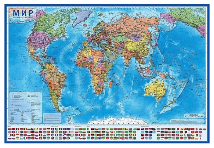 Globen Интерактивная карта Мир политический, капсульная ламинация 1:55 (КН043)