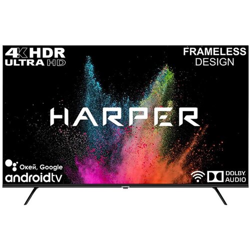 55 Телевизор HARPER 55U770TS IPS, черный телевизор harper 32r490t 32 hd черный