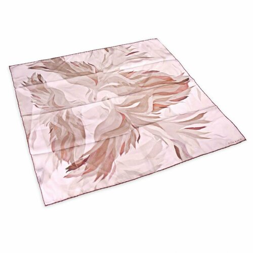 фото Платок nina ricci, натуральный шелк, 70х70 см, бежевый, коричневый