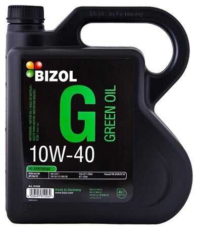 Моторное масло BIZOL Green Oil 10W-40 4 л - Характеристики