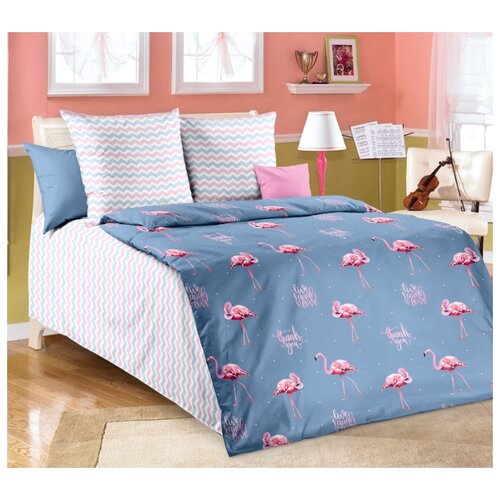 фото Постельное белье «ванильное небо», бязь (1.5) трикотажная простыня розовая текс-дизайн