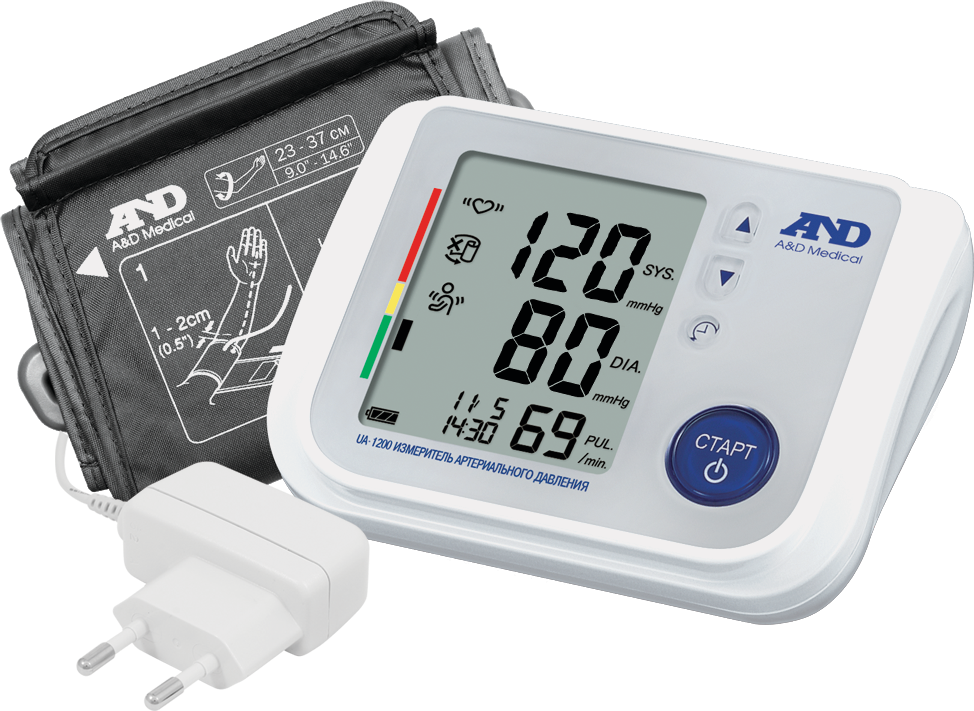 Тонометр AND UA-1200 AC с адаптером 1 шт