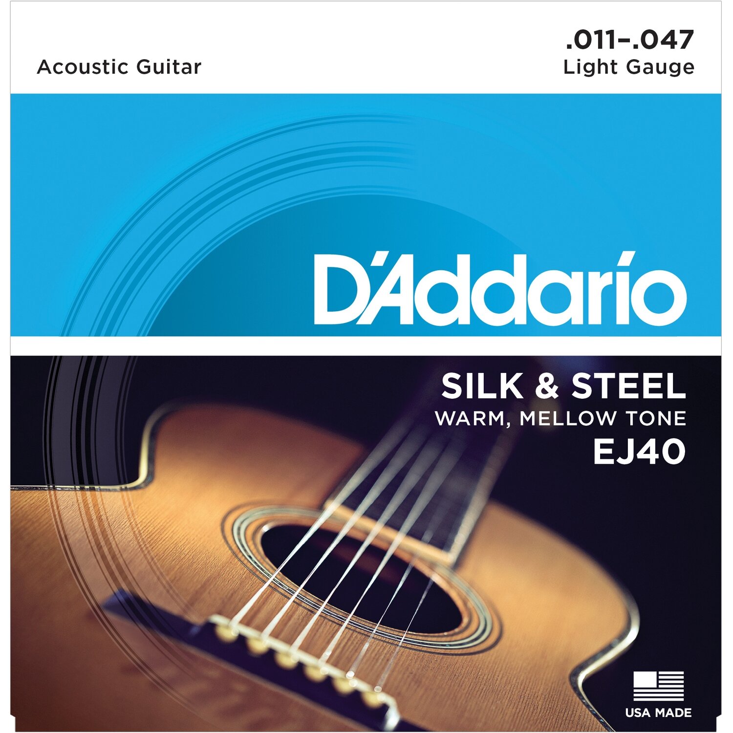 D'Addario EJ40 струны для акустической гитары, шёлк/сталь 11-47