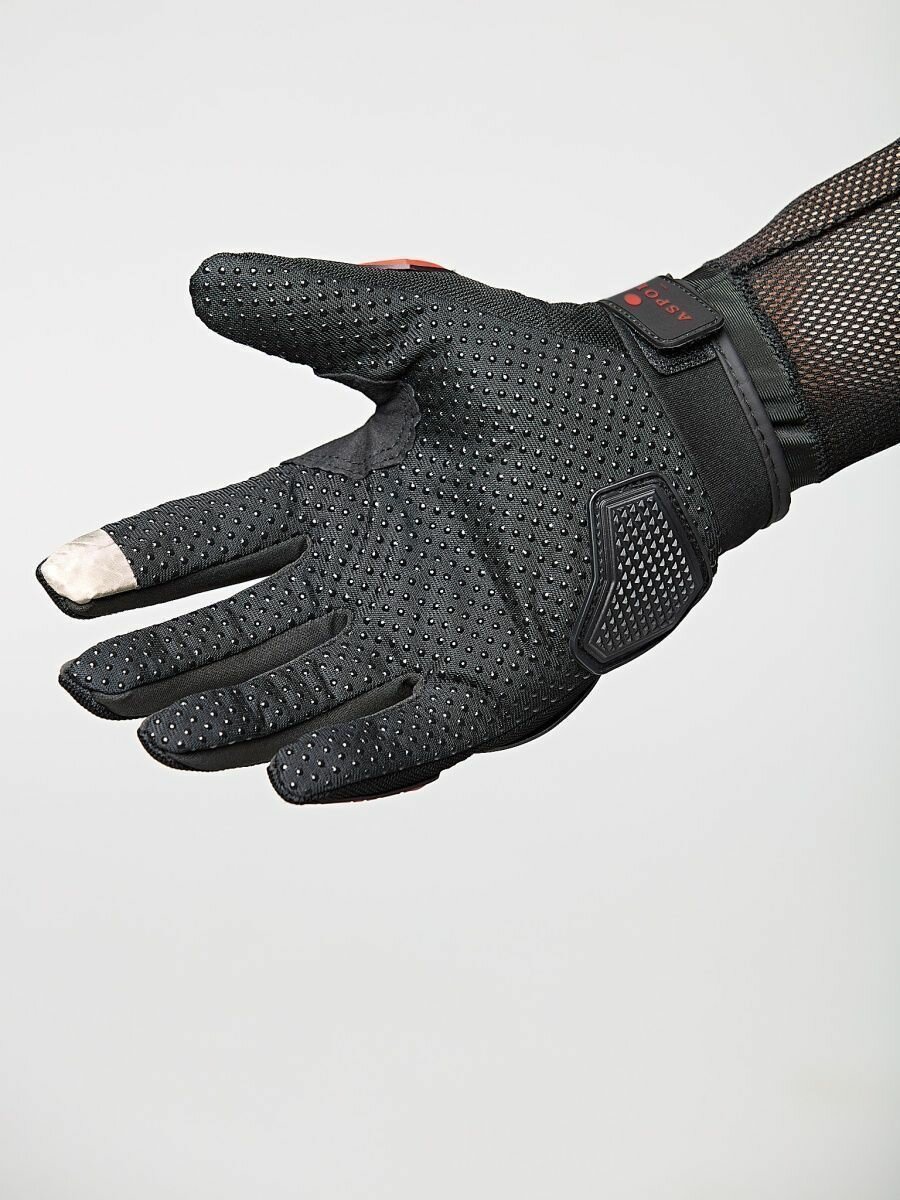 Мотоперчатки сенсорные с защитным корпусом ASPOLIFE Противоскользящая поверхность защита пальцев рук тактические перчатки красные размер M