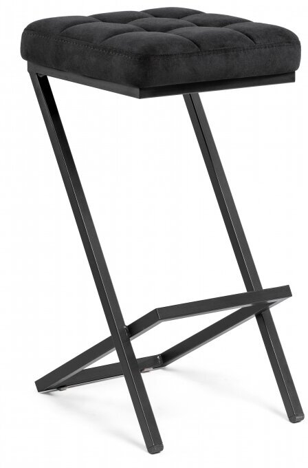Полубарный стул KAPIOVI AMURY, черный велюр, черные ножки