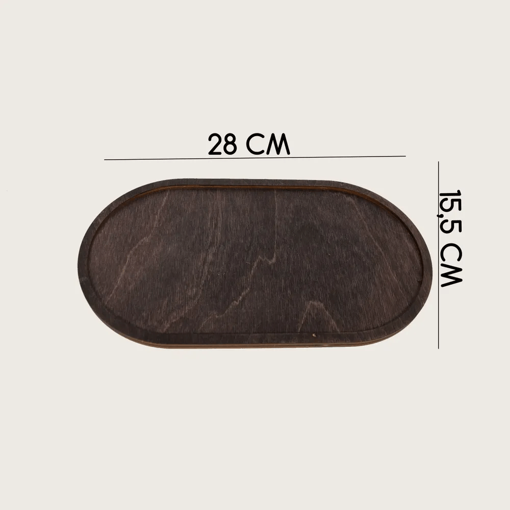 Поднос декоративный деревянный тёмный средний Fanerki - фотография № 2