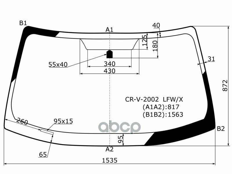 Стекло Лобовое Honda Cr-V 01-06 XYG арт. CR-V-2002 LFW/X