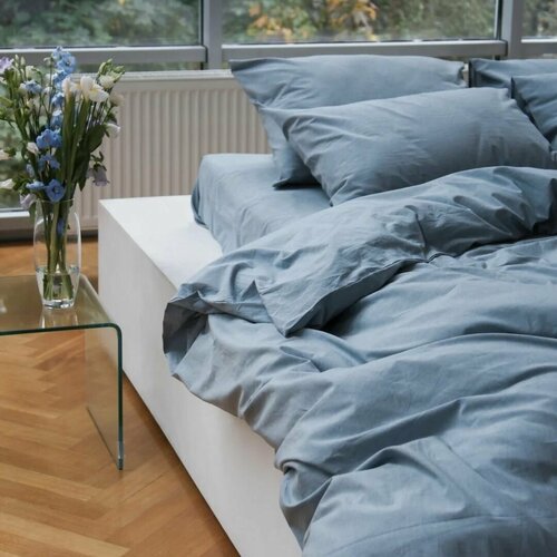 Простыня без резинки из премиальной ткани Варёный хлопок Rainy Day 220х240