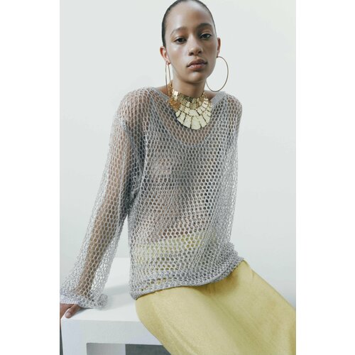 Лонгслив Zara, размер L, серый