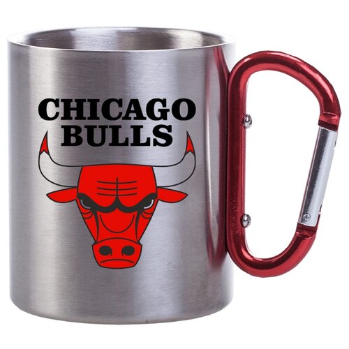 фото Металлическая кружка с карабином в подарок баскетболисту chicago bulls drabs