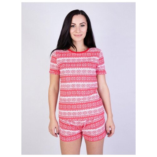 фото 30277 пижама: футболка, шорты "happy ny", liza volkova, размер s, состав: 100% хлопок, цвет красный