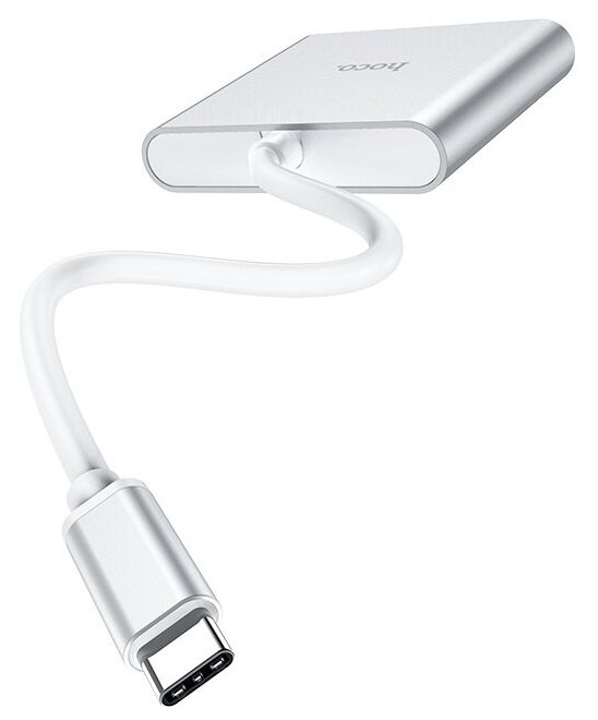 USB-концентратор HOCO HB14, Easy, USB 3.0, HDMI, Type-C+PD, алюминий, кабель Type-C, серый