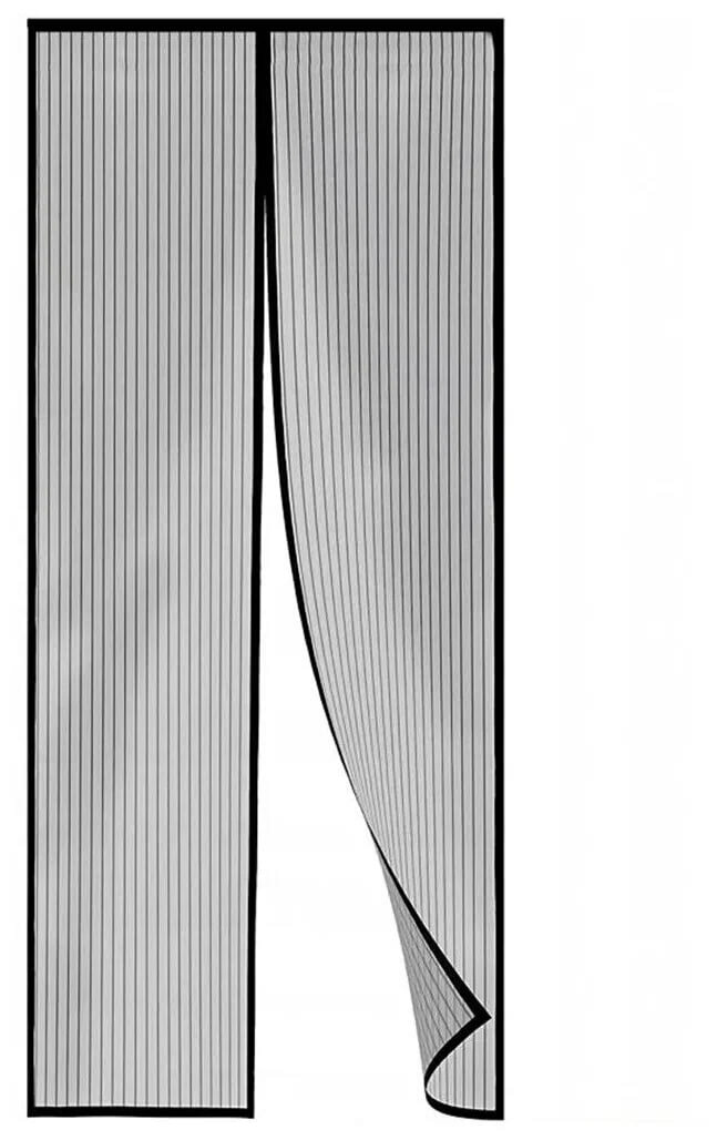 Москитная сетка штора на дверь от насекомых на магнитах 100 х 210 см черный