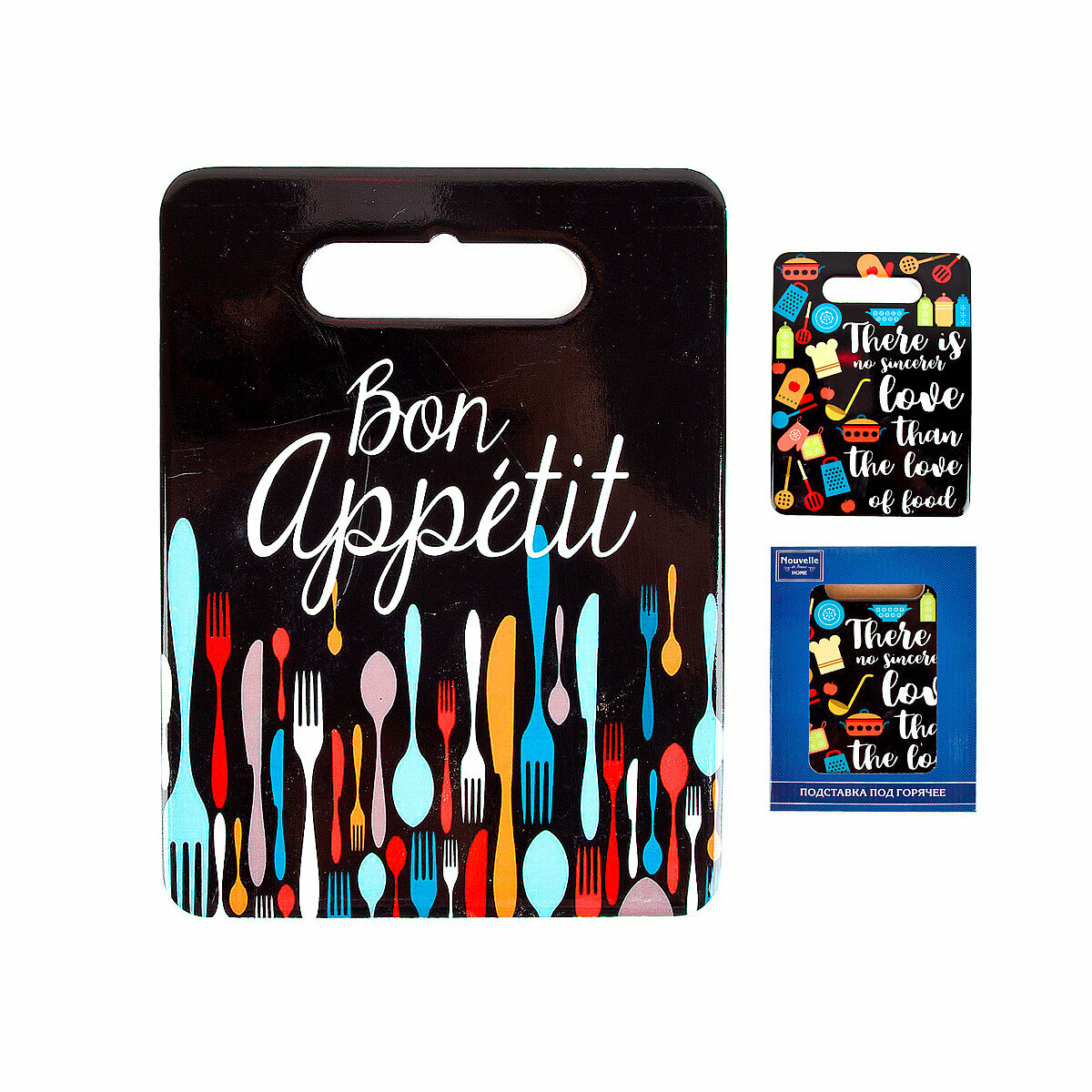 Подставка под горячее Nouvelle Home Bon Appetit, керамика, пробковое основание, 15 x 20 см, микс