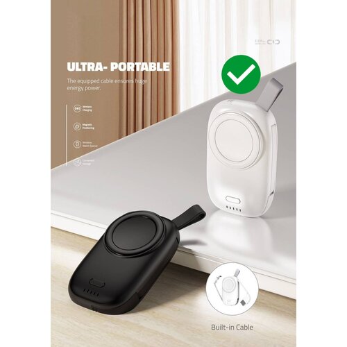 Компактный павербанк для Apple Watch 1200mAh Белый 271300₽