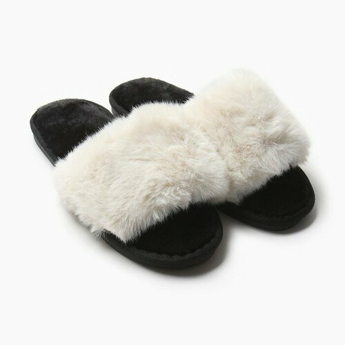 фото Тапочки lovelife, размер 39/40, черный, бежевый