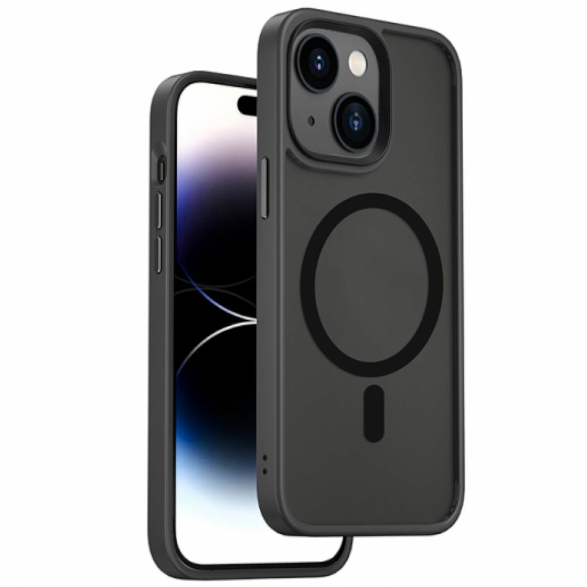 Чехол на айфон с MagSafe WiWU FGG-011 Protective для iPhone 14 Plus - Черный