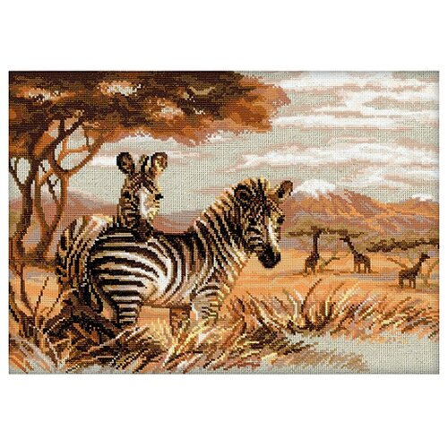 фото 1143 набор для вышивания riolis 'зебры в саванне', 40*30 см риолис