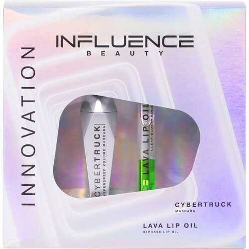 Подарочный набор Influence Beauty Тушь Cybertruck Тон 01 14мл + Масло для губ Lava Lip Oil двухфазное Тон 04 6мл