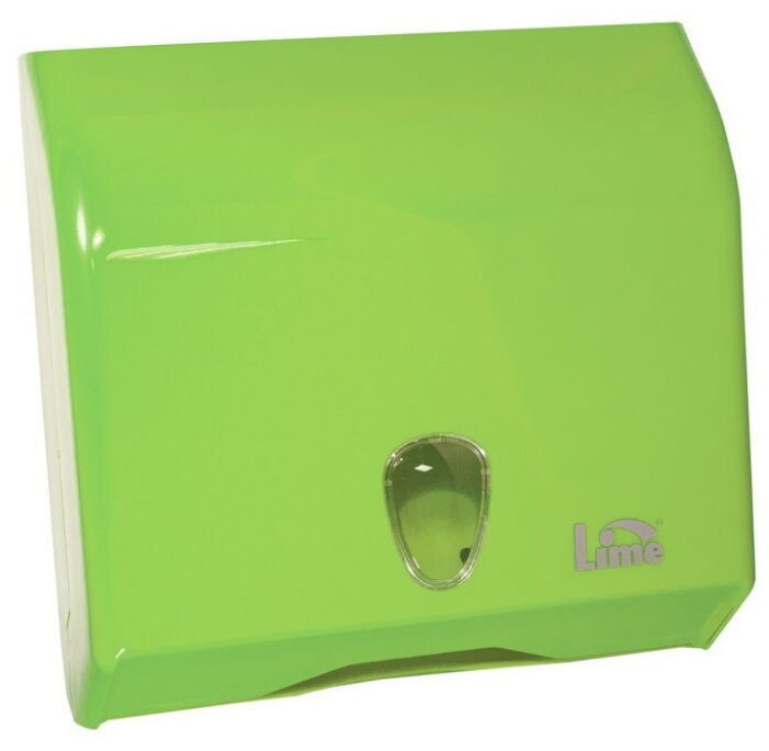 Диспенсер для бумажных полотенец настенный V-сложения LIME, зеленый - фотография № 2