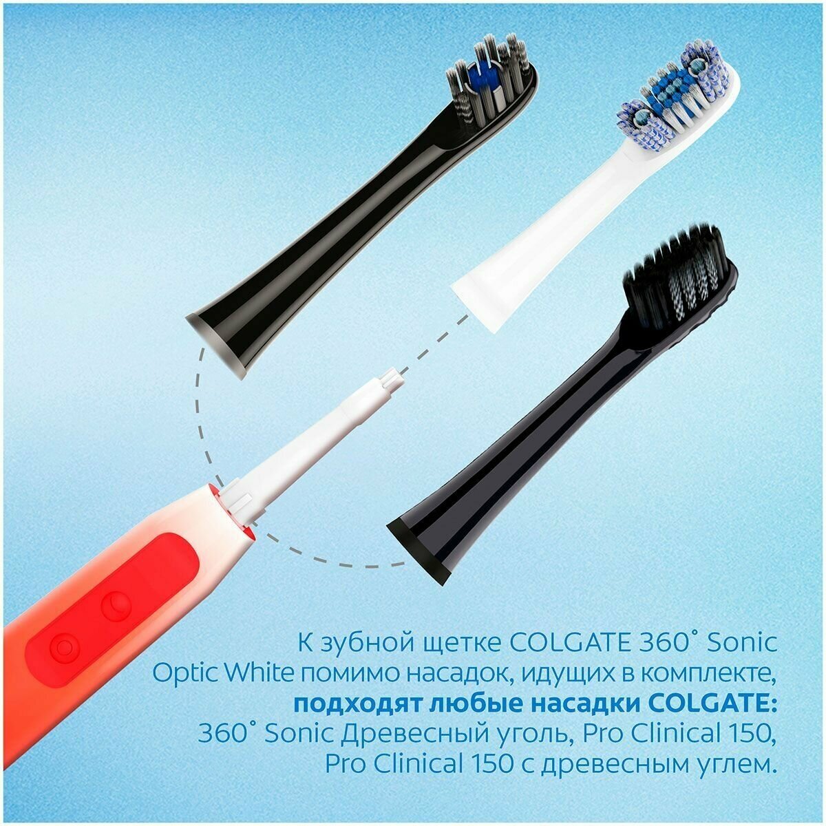 Зубная щетка Colgate 360 SONIC OPTIC WHITE средняя, 61020732 - фотография № 5