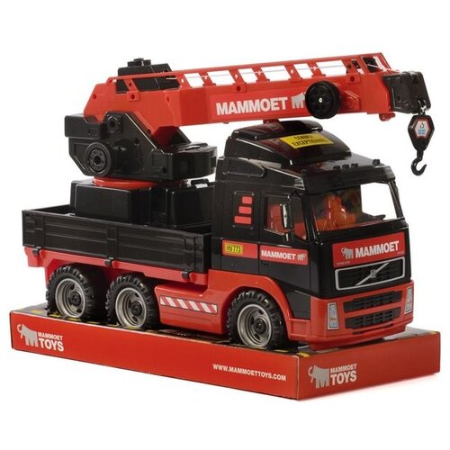 Автокран Mammoet Toys с поворотной платформой 203-03 Volvo (57099), 72 см, черный/красный полесье автомобиль эвакуатор mammoet