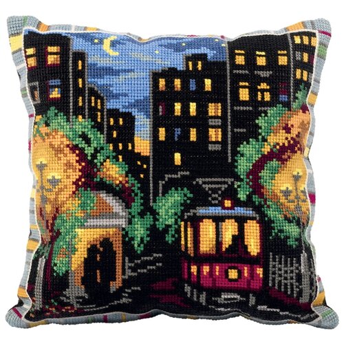 фото Набор для вышивания крестиком panna наволочка, последний трамвай (pd-1470)