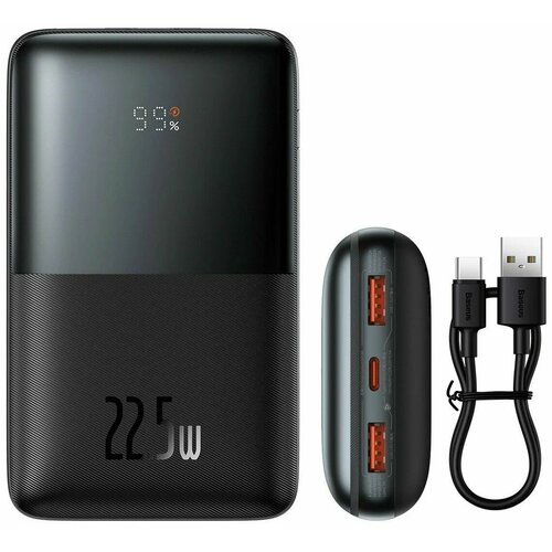 Повербанк для телефона 20000 mAh с быстрой зарядкой QC 30 PD экраном Baseus Bipow Pro 225W Type C Черный PPBD040301 459500₽