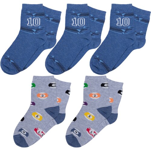 Носки RuSocks 5 пар, размер 18-20, синий, серый носки rusocks 5 пар размер 18 20 синий серый