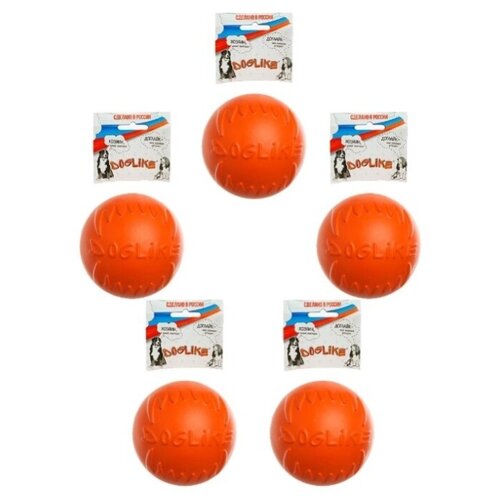фото Набор мяч большой doglike (2-ой сорт) оранжевый 5 шт. (диаметр 10 см)
