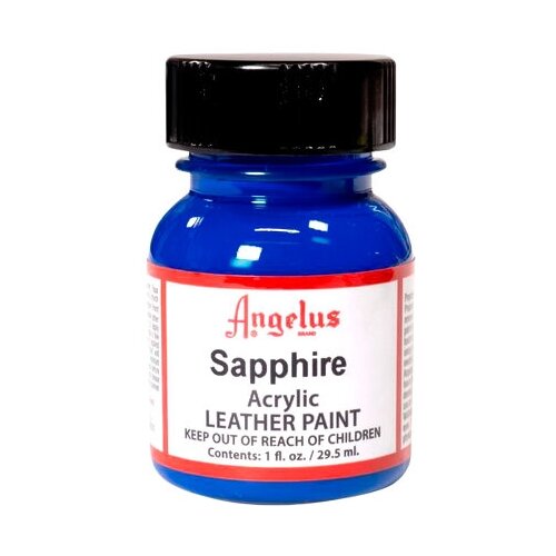 Акриловая краска для обуви Angelus, для ткани и кожи, ярко-синий, 30 мл. - Sapphire 177. Краска для обуви, профессиональная краска, стойкий краситель.