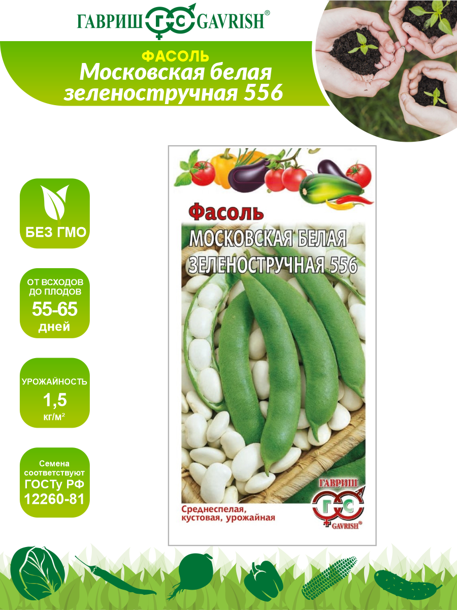 Семена Фасоль Московская белая зеленостручковая 556 5 гр.