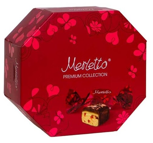 Набор конфет Merletto Красные с нугой вишней и карамелью, 150 г - фотография № 1