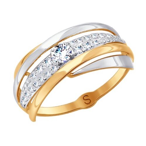 фото Sokolov кольцо из золота с фианитами 017920, размер 18