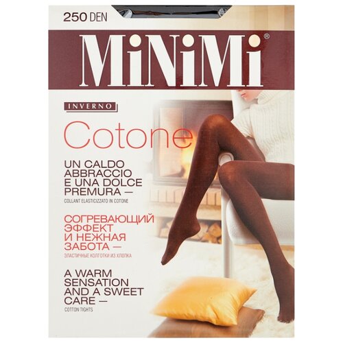 Колготки MiNiMi Cotone, 250 den, размер 5-XL, nero (черный)