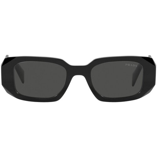 Солнцезащитные очки Prada, прямоугольные, оправа: пластик, для женщин, черный