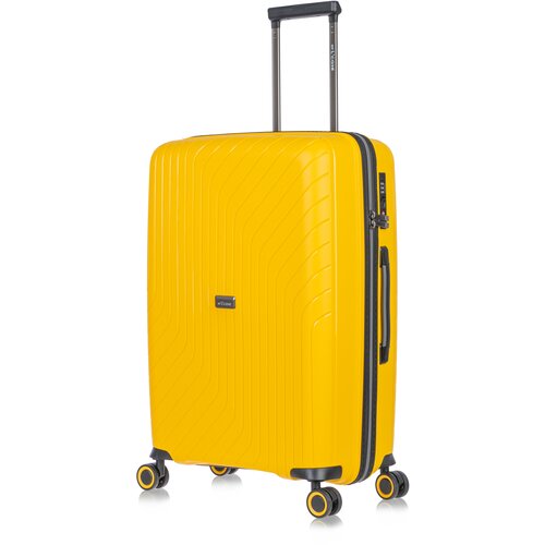 Чемодан L'case, 79 л, размер M, желтый чемодан impreza 79 л размер m желтый