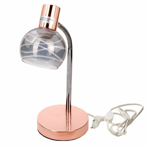 Лампа настольная, металл, стекло, Е14, 25Вт