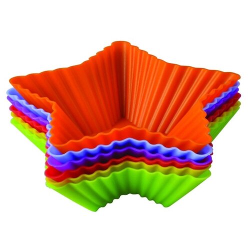 фото Набор форм для выпечки силиконовых "тарталетки" звездочки, 7x3,5 см (6 штук) regent inox