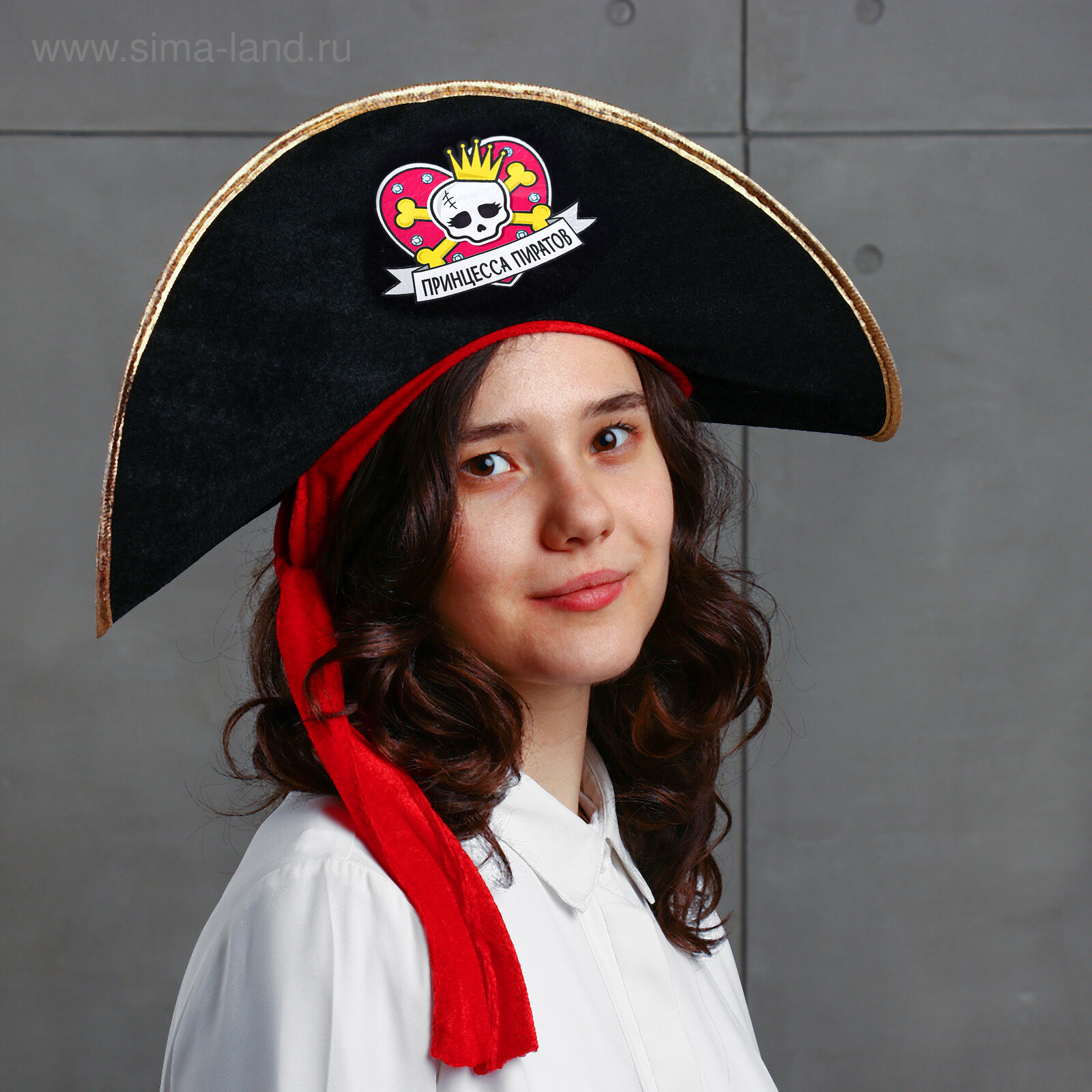 Шляпа пиратская "Принцесса пиратов" детская, фетр