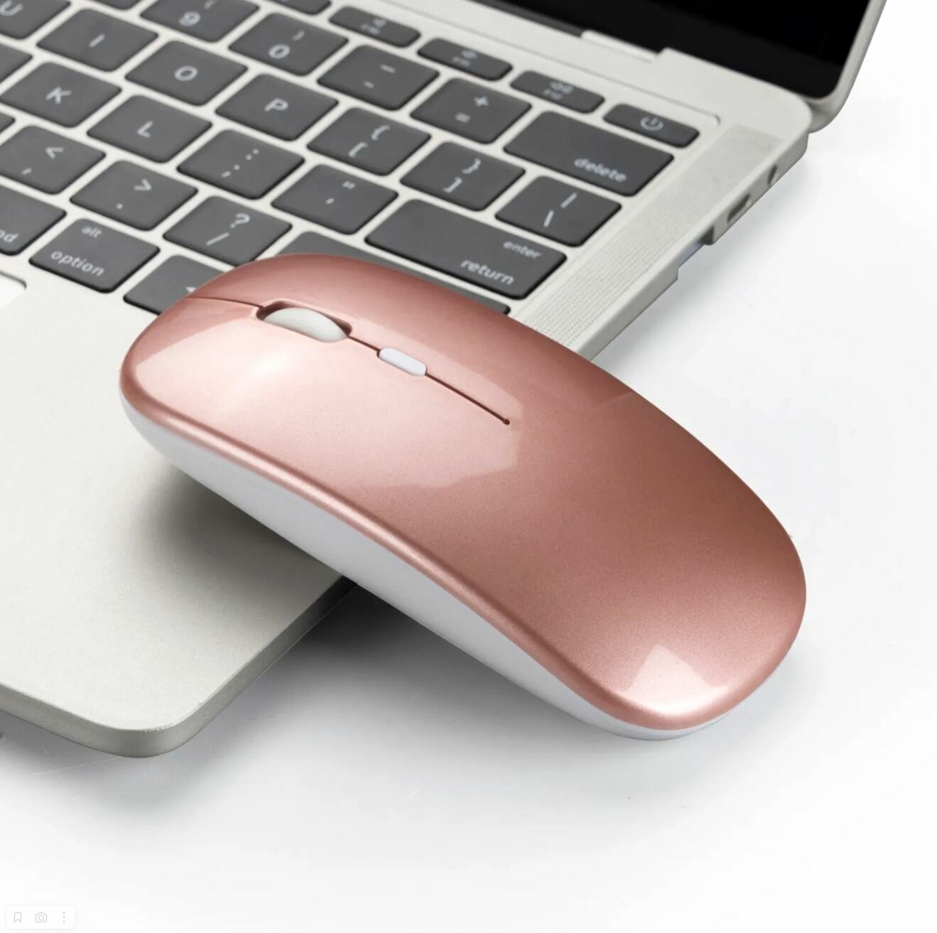 Беспроводная мышь для компьютера ноутбука пк и макбука / Ультратонкая бесшумная мышка / 1600 DPI / Wireless 24 G