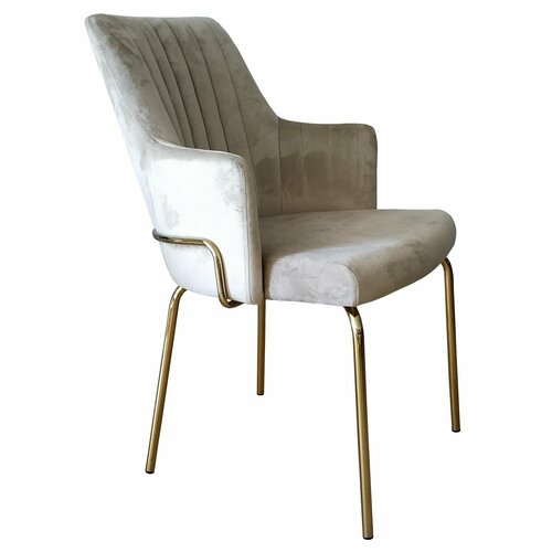 Стул DE Pranzo IMPERIA/P Каркас GL металл золотой/Сиденье VR99 велюр жемчужный