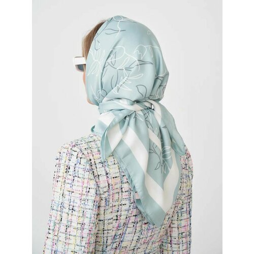 фото Платок ,90х90 см, белый, зеленый project29