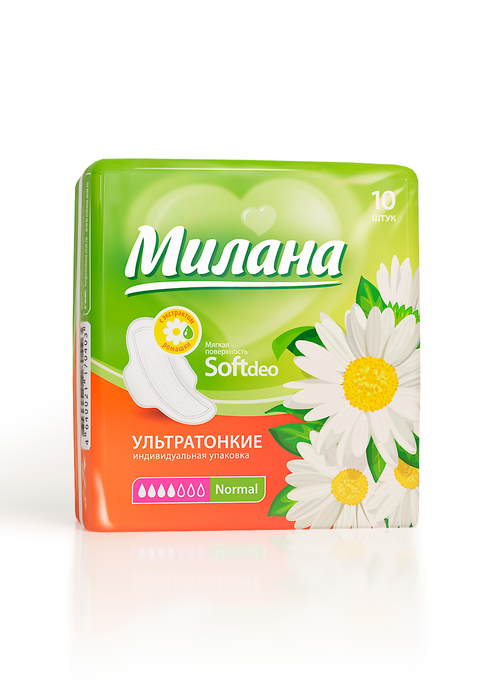 Прокладки «Милана» Ultra Soft Normal Deo Ромашка, 10 шт/уп