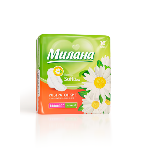 Прокладки «Милана» Ultra Soft Normal Deo Ромашка, 10 шт/уп прокладки kotex ultra normal soft 10 шт