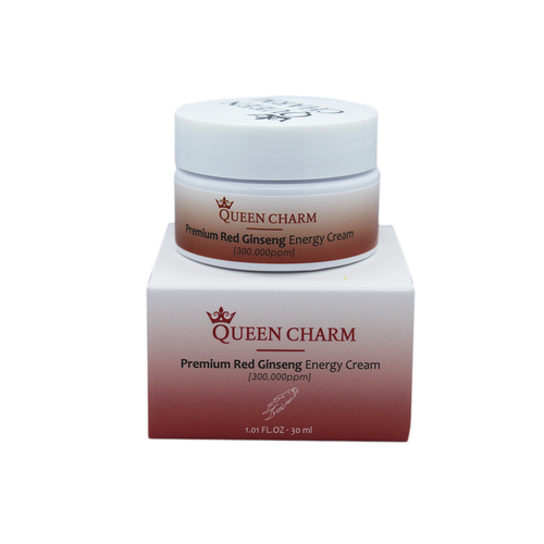 QUEENCHARM Крем для лица омолаживающий экстракт красного женьшеня 30% Premium Red Ginseng Energy Cream, 30 мл