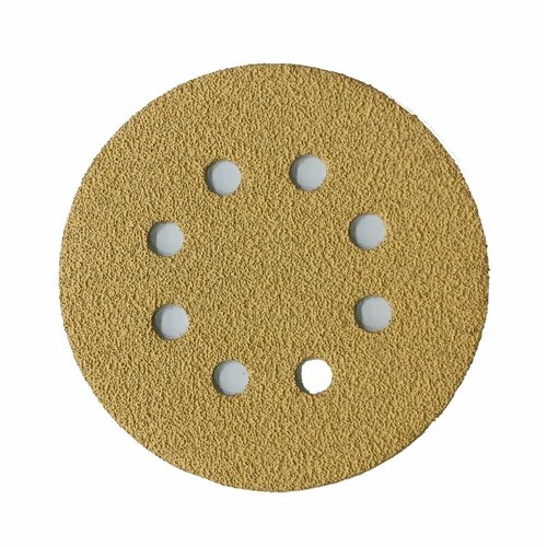 Абразивный шлифовальный круг на бумажной основе VX-Gold под липучку, 125 мм, зернистость P60, 8 отверстий. Набор из 2 штук